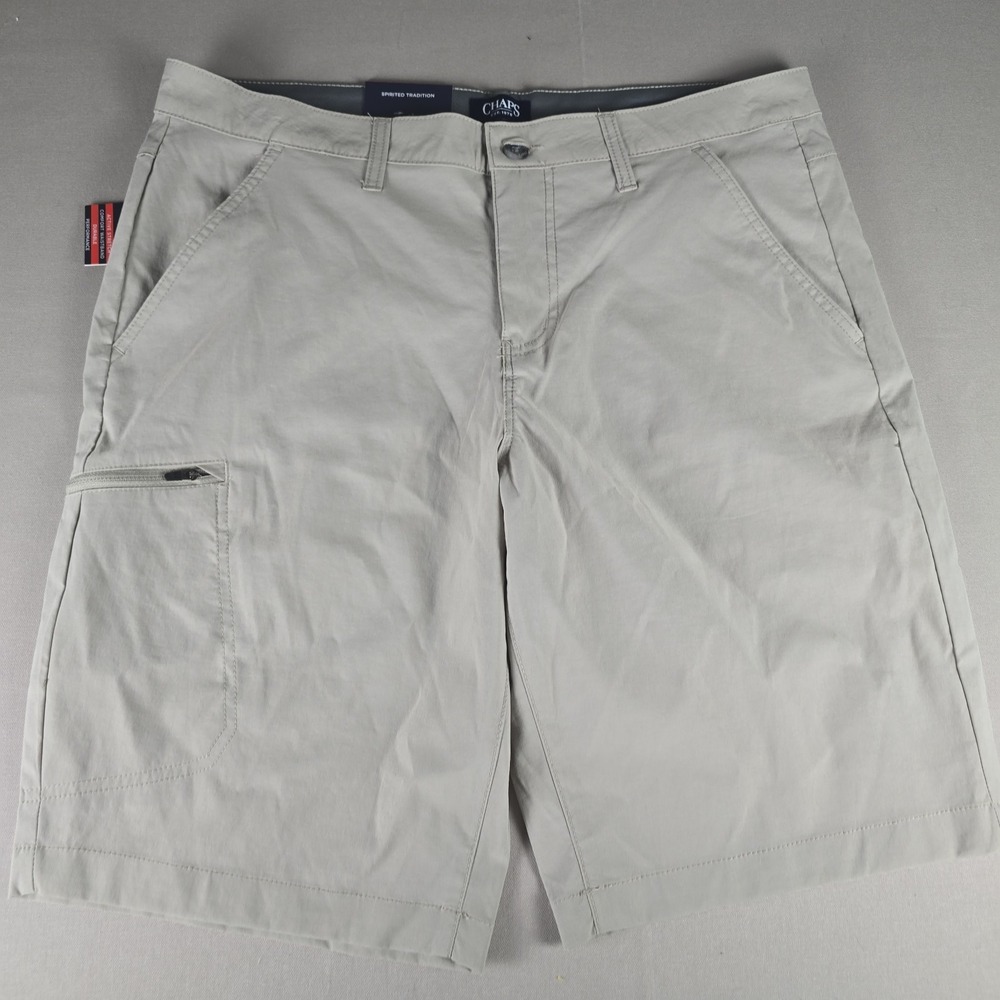 Chaps Men's Trail Shorts Size 36 Dune Khaki 10" Inseam NWT Strech Performance